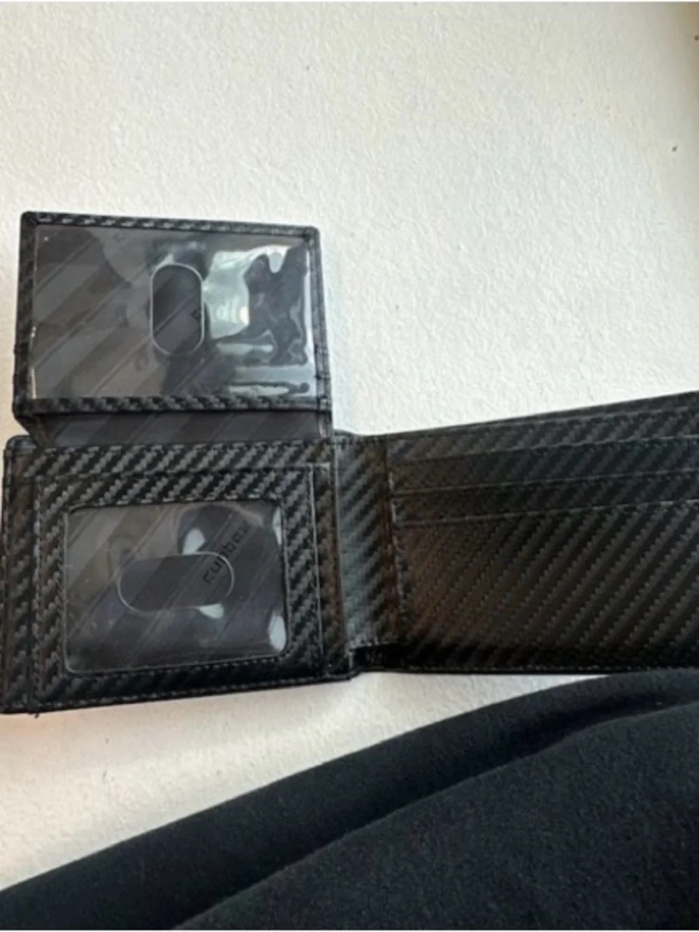 Black Carbon-Texture wallet Card & Key Holder